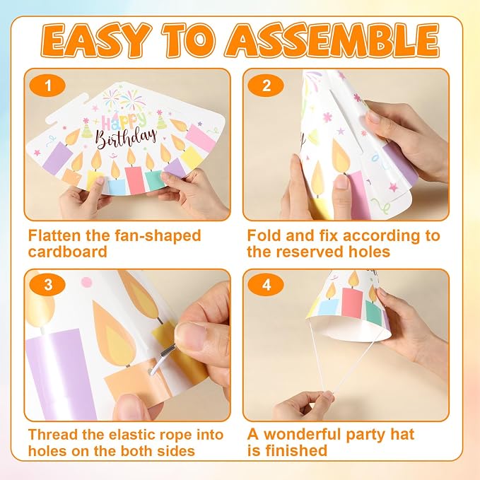 Lonfliness 32Pcs Colorful Party Hats - Image 4