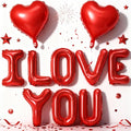 I Love You Balloons Banner and Heart Shaped Balloon, Love Balloons Decorations by Jobkoo
