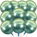 22 Inch Metallic Green Mylar Balloons, Large Giant Round 4D Foil Balloons by KALOR