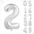 40 Inch Silver Number Balloons, Helium Mylar Foil Number Balloons by Unknown