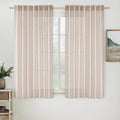 MIULEE Natural White Linen Curtains 52x54 Inch Length 2 Panels by MIULEE