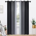 Yakamok Ombre Curtains Black and Greyish White by Yakamok