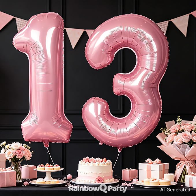 RainbowQ Pink 1 Balloon Number 40 Inch 0-40 Foil Large Balloons | Big Mylar 1 - Image 7