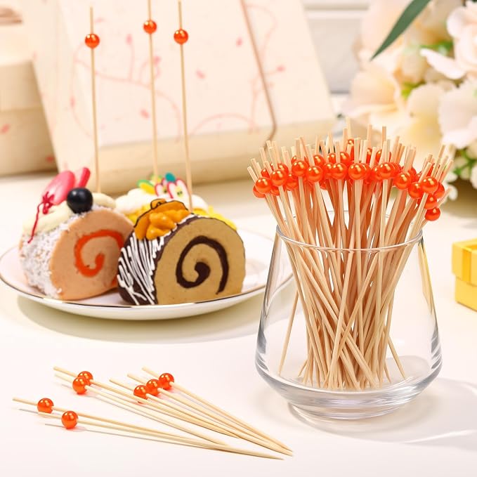 Reallnaive 300 Pcs Cocktail Pick Pearl Fancy Toothpick - Image 3