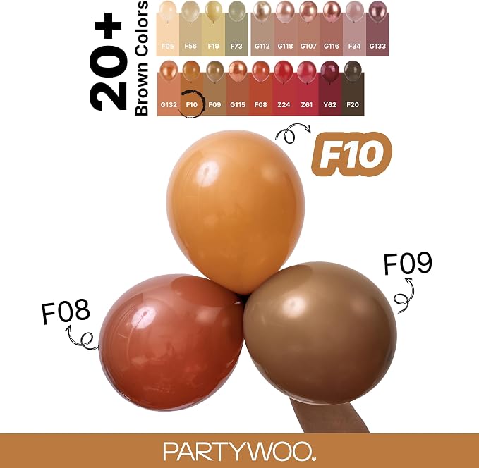 PartyWoo Boho Neutral Light Brown Balloons 140pcs Coffee Color | 18 12 10 5 - Image 4