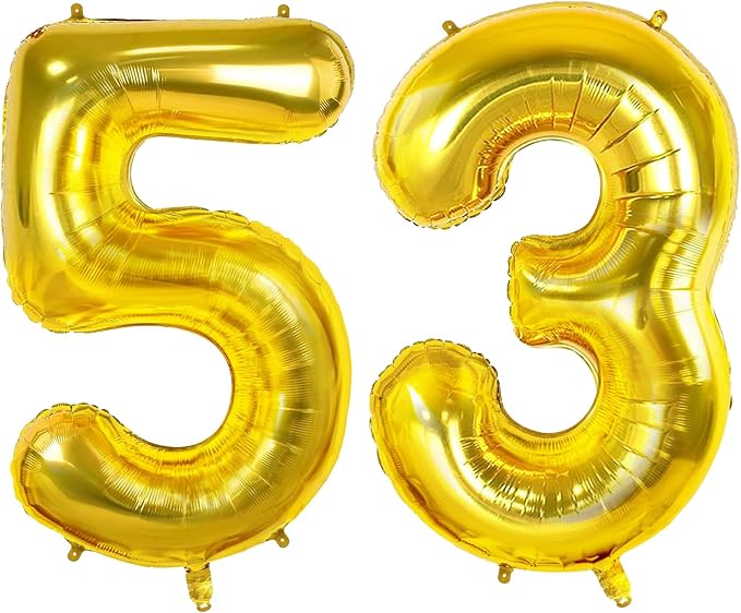 Number 53 Balloons for 53rd Birthday Party Decorations, 0-100 Large No.53 for by Joycard