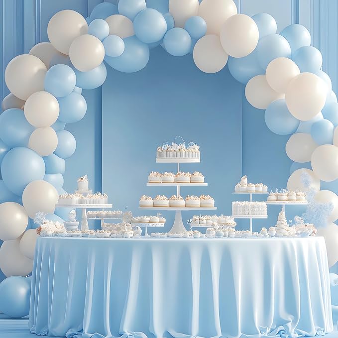 RUBFAC Pastel Blue Balloons Different Sizes 105pcs 5/10/12/18 Inch - Image 5