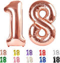 40 Inch Number 18 Balloon for 18th Year Old Birthday Decorations, Rose Gold | by Mluchee