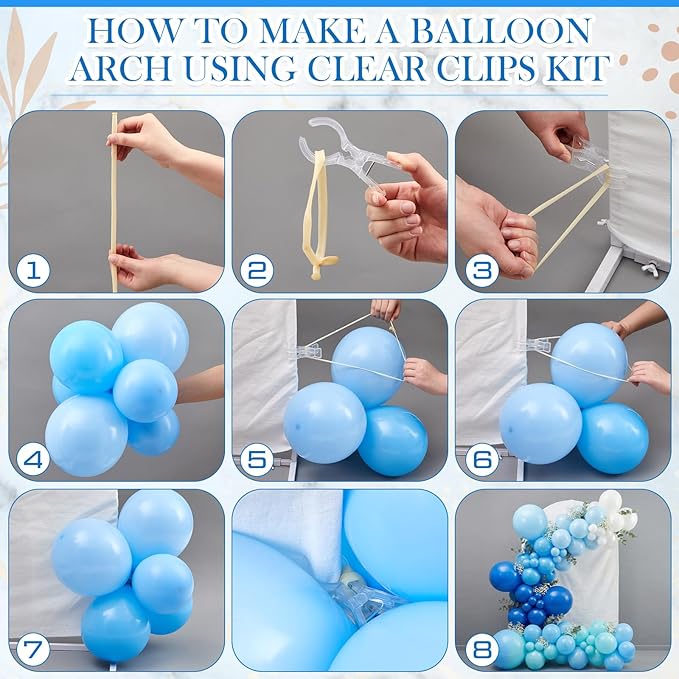 108 Pcs Balloon Arch Kit, 10 Clear 3.5 Inch Clips, 50 Clear 260 Balloons | - Image 3