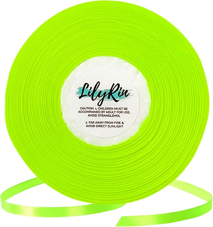 Key Lime Ribbon 1/4 Inches 36 Yards Satin Roll Perfect by LilyRin