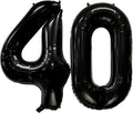 FIROMI 40 Number Balloons Black Big Foil Mylar 40th Balloon Numbers 40-inch | by Firomi