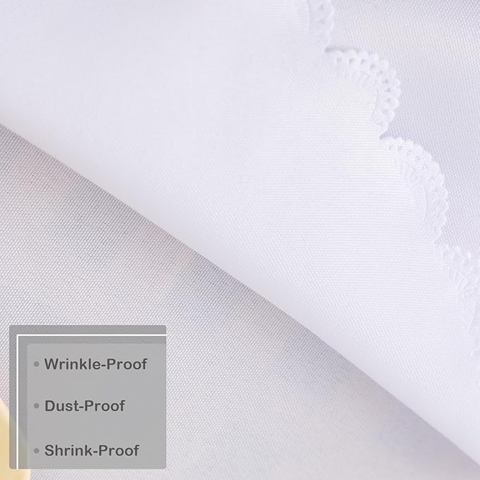 Small Square White Tablecloth 24 x 24 Inch Polyester Fabric Washable Table Cover Decorative Wrinkle Resistant Solid Color Table Cloth for Nightstand Party Wedding Camping