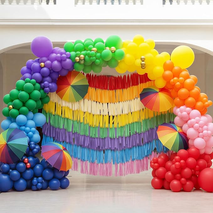 RUBFAC Rainbow Balloons 120pcs 5 Inch Colourful Latex Party Balloons - Image 2