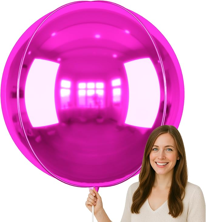 50 Inch Giant Hot Pink Round Foil Balloons by vibzox