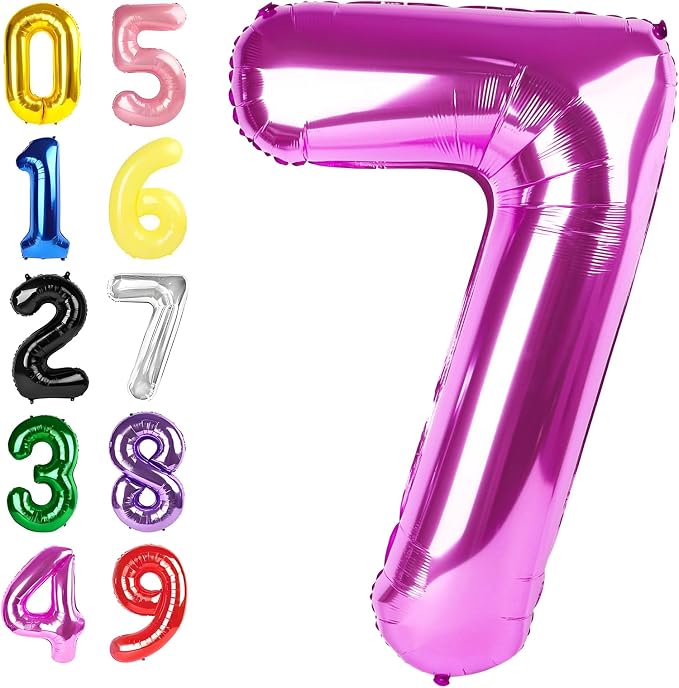 Number Balloons 40 Inch Rose Purple 6 Balloon by Argthjy
