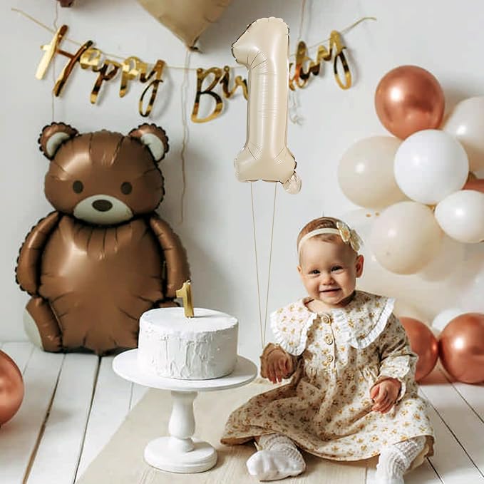 TONIFUL Number Balloon 16 Inch 10 Pcs Caramel 0-9 Birthday Number Balloons | - Image 4