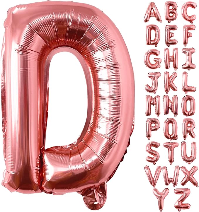 Lovoir 40 Inch Large Rose Gold Letter D Balloons Big Size Jumbo Mylar Foil by Lovoir