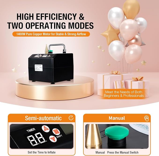 B231 Portable Electric Balloon Inflator 2400W 110V Electric Bolloon Blower Pump - Image 2