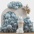 Dusty Blue Double Stuffed Balloons Different Size 115Pcs 5/10/12/18" Slate by JZCZOEB