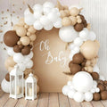 160Pcs Boho Brown White Nude Balloon Garland Arch Kit Dark Brown Nude Tan White by Unknown