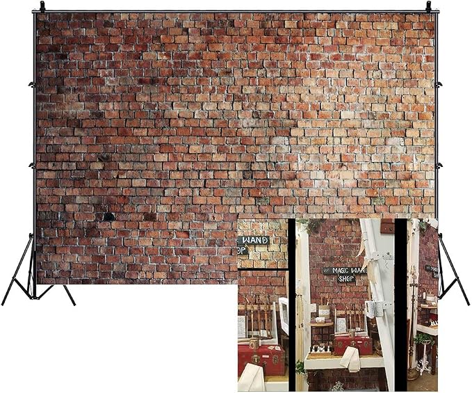 9x6ft Vintage Red Brick Wall Backdrop by Unknown