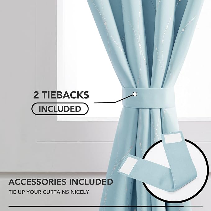 Deconovo Living Room Curtains 54 Inches Long, Thermal Insulated, Room Darkening - Image 4