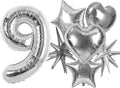 TONIFUL 9th Birthday Balloons Kit 40Inch Silver Large Number 9 Foil Balloon | by TONIFUL