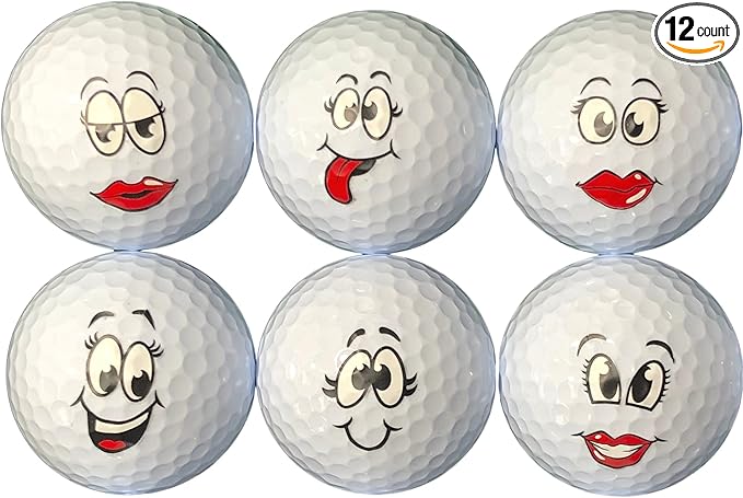 Golfdotz - USGA Rule Conforming Golf Ball Markers, Golf Ball Stickers for Marking Balls, No More Smearing from Stamps, Gifts for Golfers, Dads, and Retirees, (Emoji Collection; 24-32 Count)