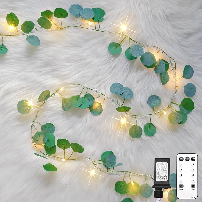 33FT 100LED Eucalyptus Garland Vines by SUDDUS