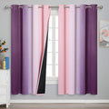 Ombre Pink and Purple Blackout Curtains 72 Inch Length 2 Panels, Full Light by ESTELARTEXTILER
