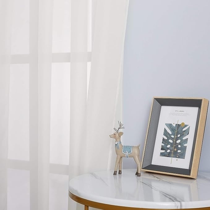 NICETOWN Living Room Window Curtains Sheer Textured Extra 108" Long, Grommet - Image 5