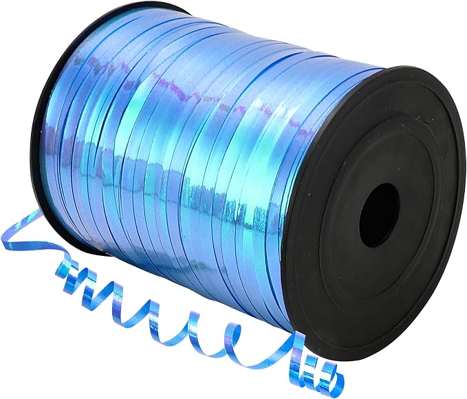 500 Yard Iridescent Blue Curling Ribbon, 1/5" Wide Holographic Christmas by Unknown