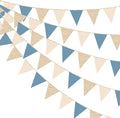 30Ft Champagne Gold Dusty Blue Beige Party Decorations Pennant Banner Flag by pinkblume