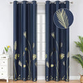 Elegant Natural Leaf Curtains Grommet Blackout Curtains Noise Reducing Energy by ESTELARTEXTILER