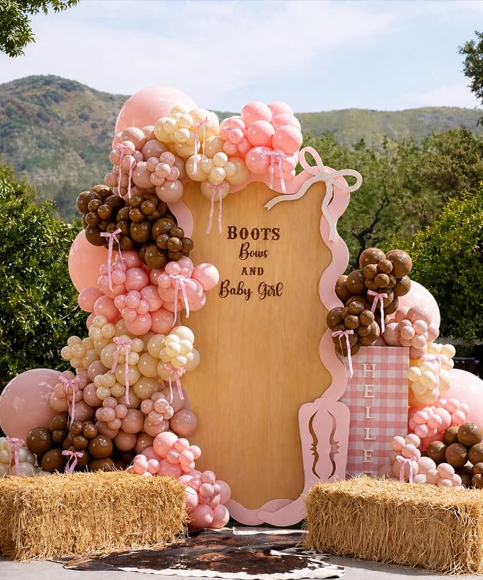 Pink Brown Balloons Heart Balloon Double Stuff Pearl Beige Dusty Blush Pink - Image 5