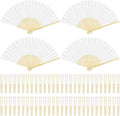 Aodaer 60 Pieces Paper Folding Fans Bamboo Handheld Fans Paper Folded Fans by Aodaer