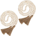 IMIKEYA Wooden Beads Garland: 2PCS Farmhouse Wood Bead Garland by IMIKEYA