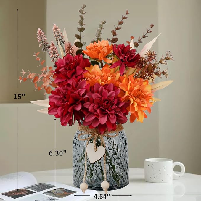 Leftover Fake Fall Flowers in Vase, Faux Flowers in Vase, Fall Floral - Image 7