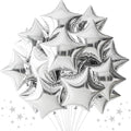 TONIFUL 30 Pcs Star Shaped Balloons 18 Inch Large Silver Foil Balloons | Big by TONIFUL