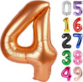 Orange Number 4 Balloon 40 Inch, 4th Birthday Party Decorations Men Women | by IWERP