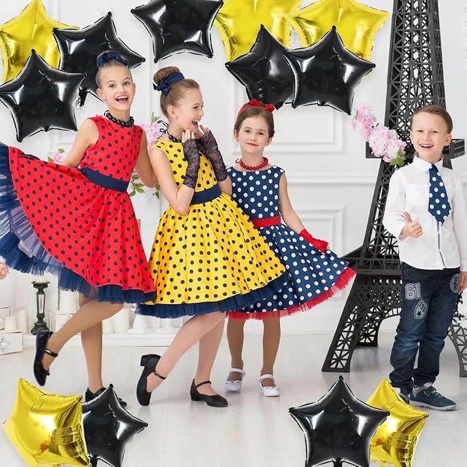 TONIFUL 30 Pcs Star Shaped Balloons 18 Inch Large Black Gold Foil Balloons | - Image 6