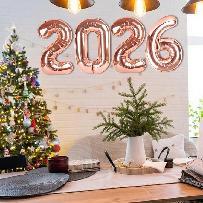2026 Balloon Numbers Party Decorations, 40In Rose Gold Balloons | Eye-catching - Image 3