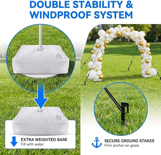 Balloon Arch Kit Stand with Foldable Storage, 10FT Wide & 9FT Tall Adjustable - Image 2