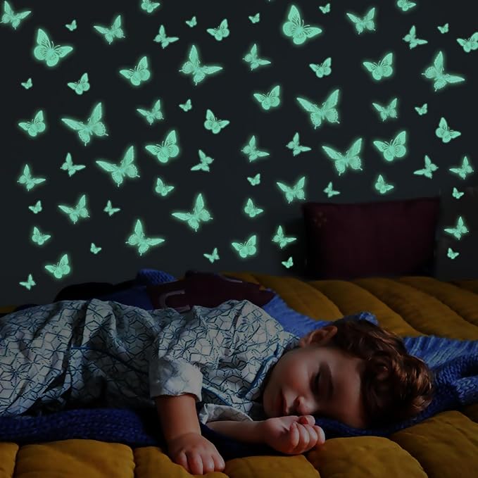 SAOROPEB Glow in The Dark 3D Butterfly 24 Pcs 3 Sizes, Luminous Butterfly - Image 2