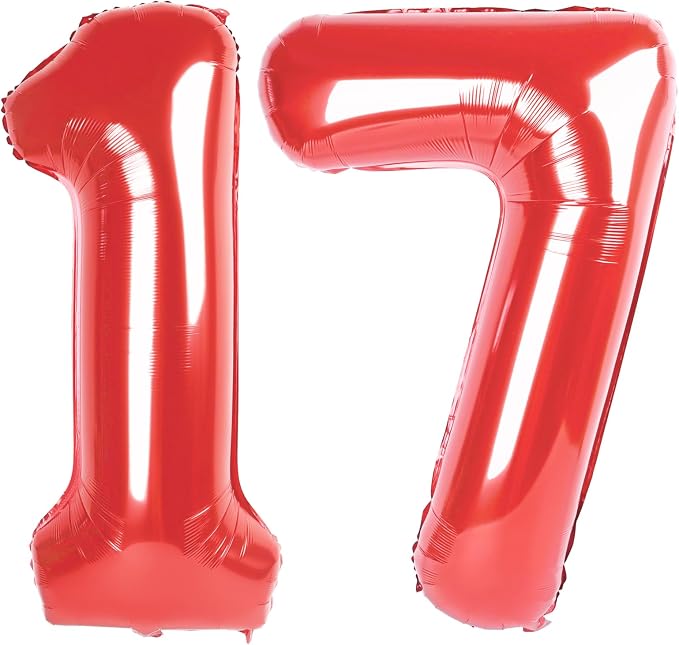 Numbers 16 Balloon 40Inch Red Balloons by Argthjy