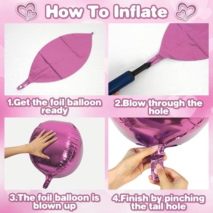 Pink Round Foil Balloons 9 pcs - Image 8