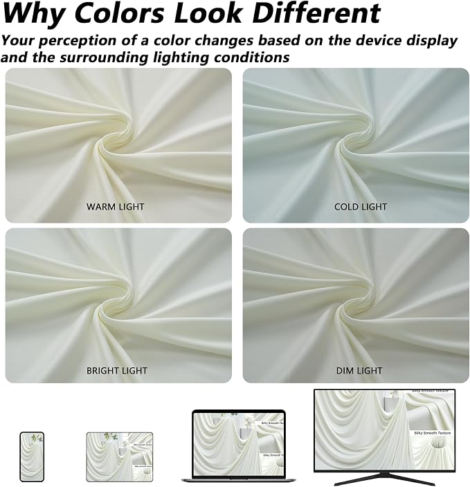 40ft×12ft Ivory Backdrop Curtain - Image 2