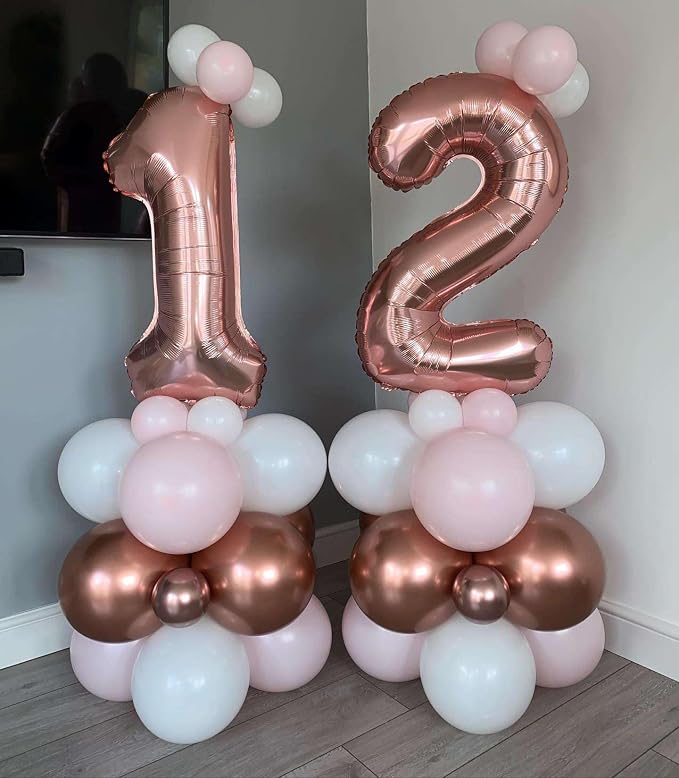 Rose Gold 11 Number Balloons, 40 Inch Giant Number 11 Balloons Foil Mylar - Image 7