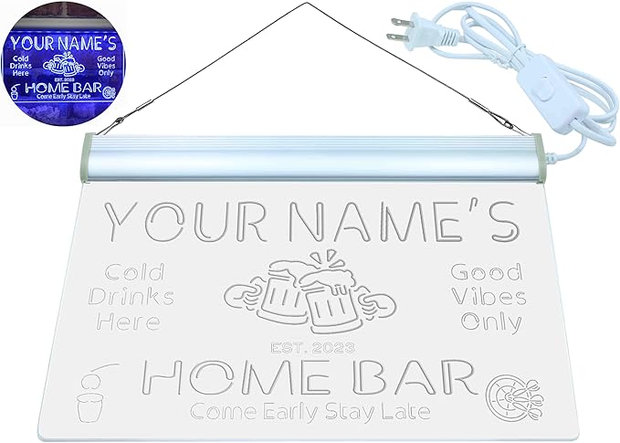 ADVPRO Personalized Your Name Custom Home Bar Beer Established Year Single Color LED Neon Sign 24 x 16 Inches st4s64-p11-tm-b