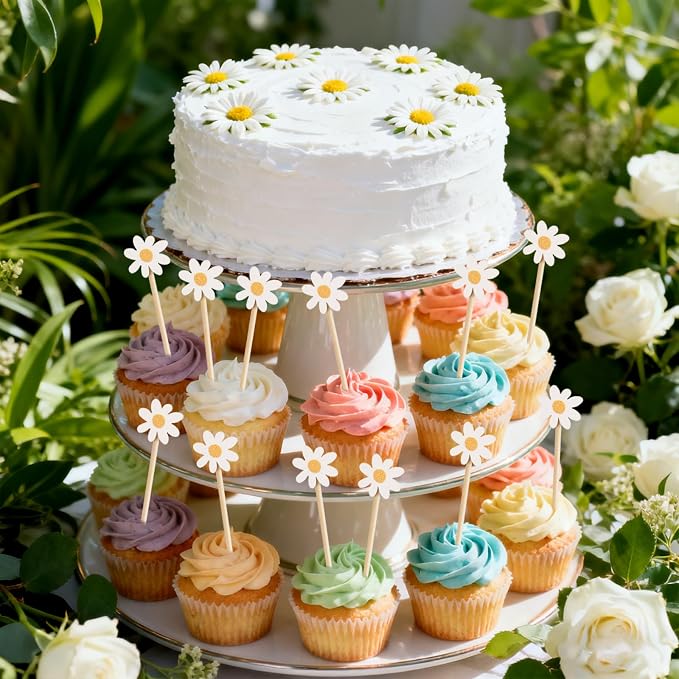 Spring Daisy Cocktail Picks 100 pcs Floral Decorative Toothpicks - Image 2